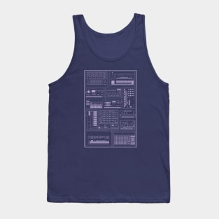 Electronic Musician Drum Machine Synth Collector Purple Tank Top